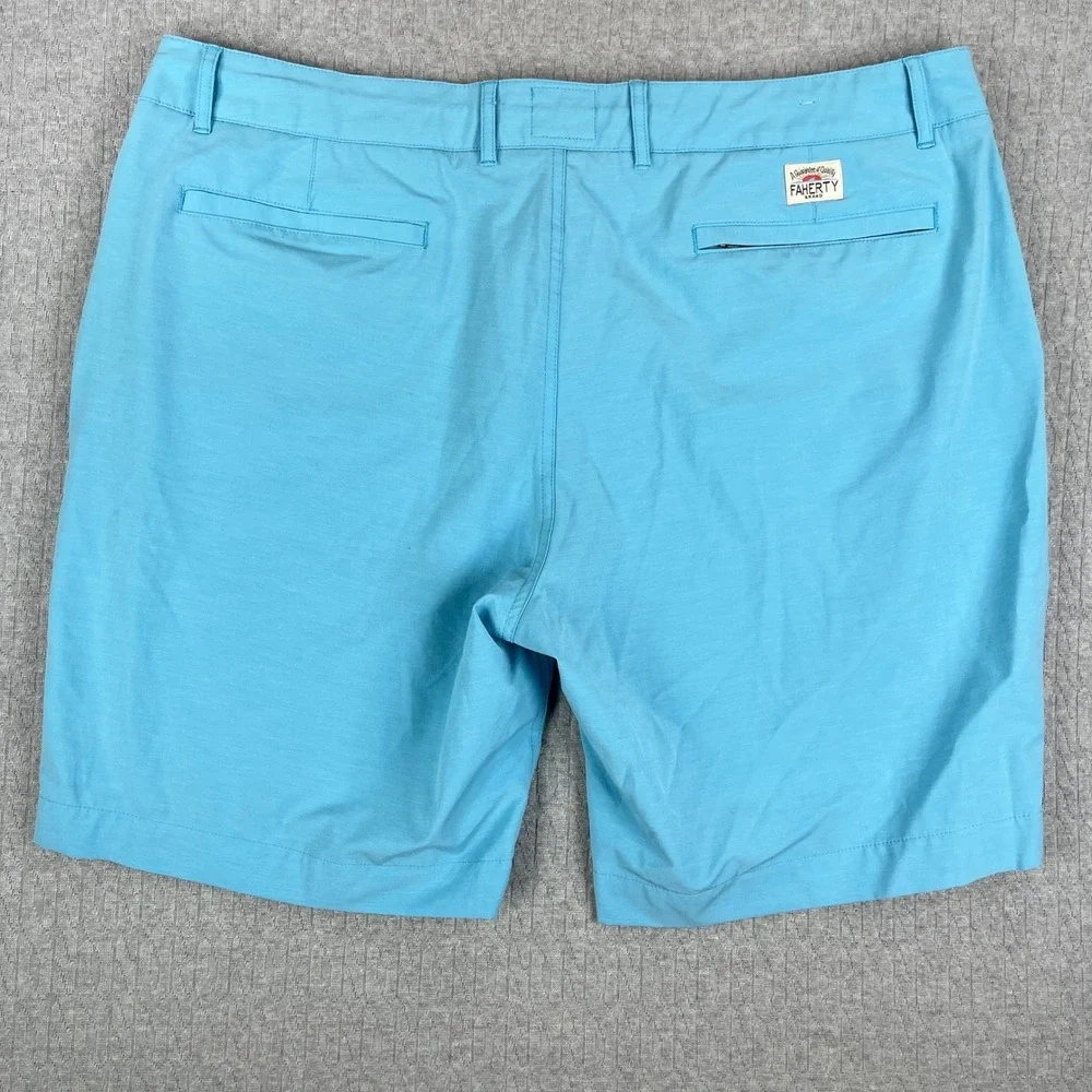 Faherty All Day Shorts Men 42 Fits 40 Blue drawstring Stretch Hybrid Performance